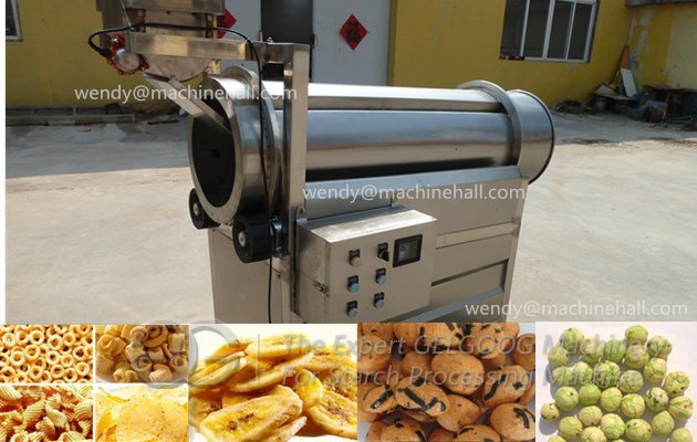 drum coating and seasoning machine for snack food|peanut seasoning machine